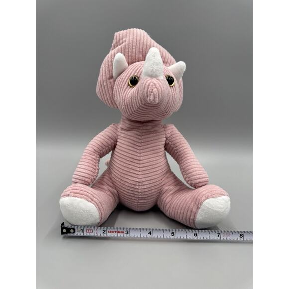 Naturally Kids Pink Plush Triceratops Dinosaur Stuffed Animal No Backpck 8” - Picture 6 of 11